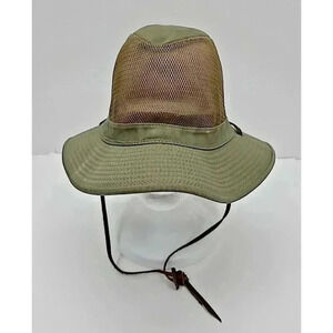 Dorfman Pacific Headwear Safari Sunhat Men's Size Large Vented Leather Tie Strap